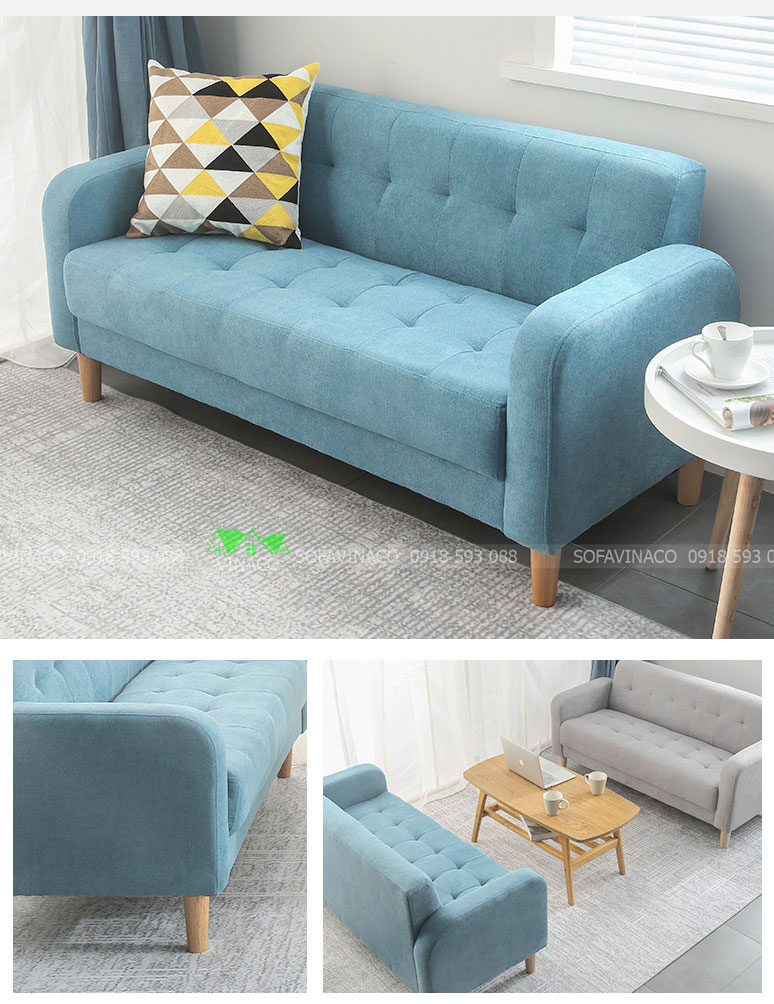 Bộ ghế sofa bằng bằng vải đẹp đơn giản